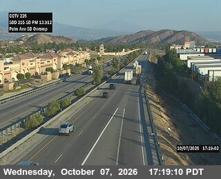 The road at Onramp Palm Ave SB, live
