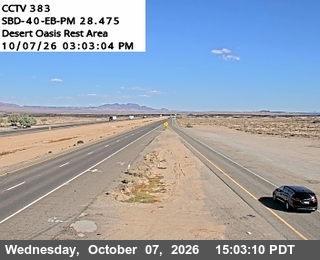 The road at At Desert Oasis Rest Area, live