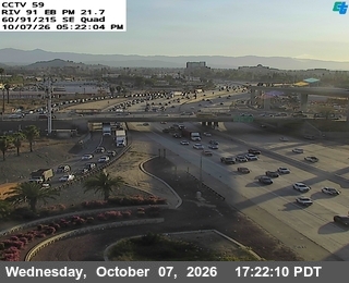 The road at SR-60 / I-215 South East Quad, live