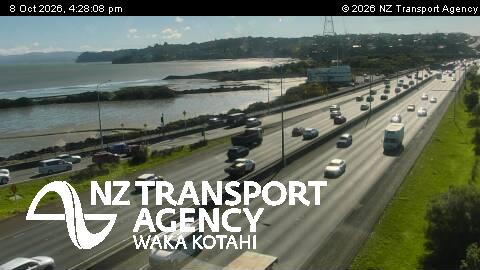 The road at SH20 Gloucester Park Rd, live