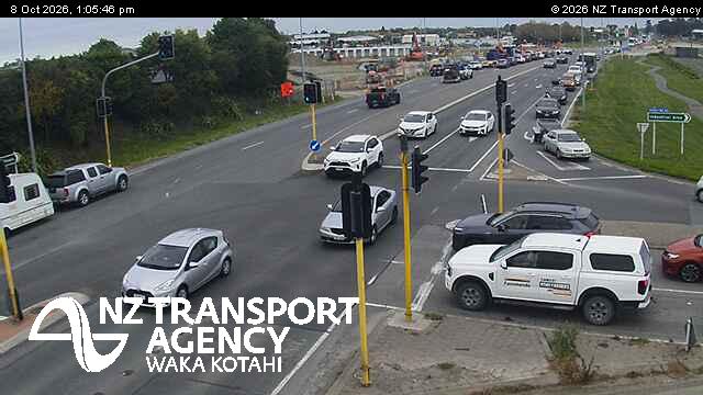 The road at SH1 Rolleston, live