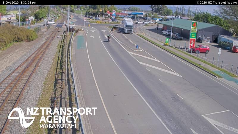 The road at SH1 Spring Creek, live
