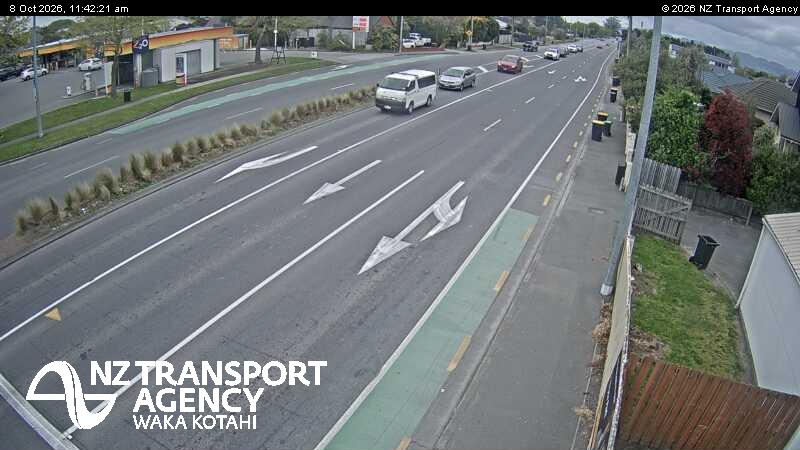 The road at SH1/SH73 Russley East, live