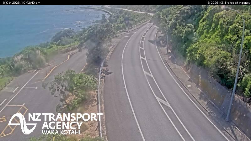 The road at SH59 Pukerua Bay, live