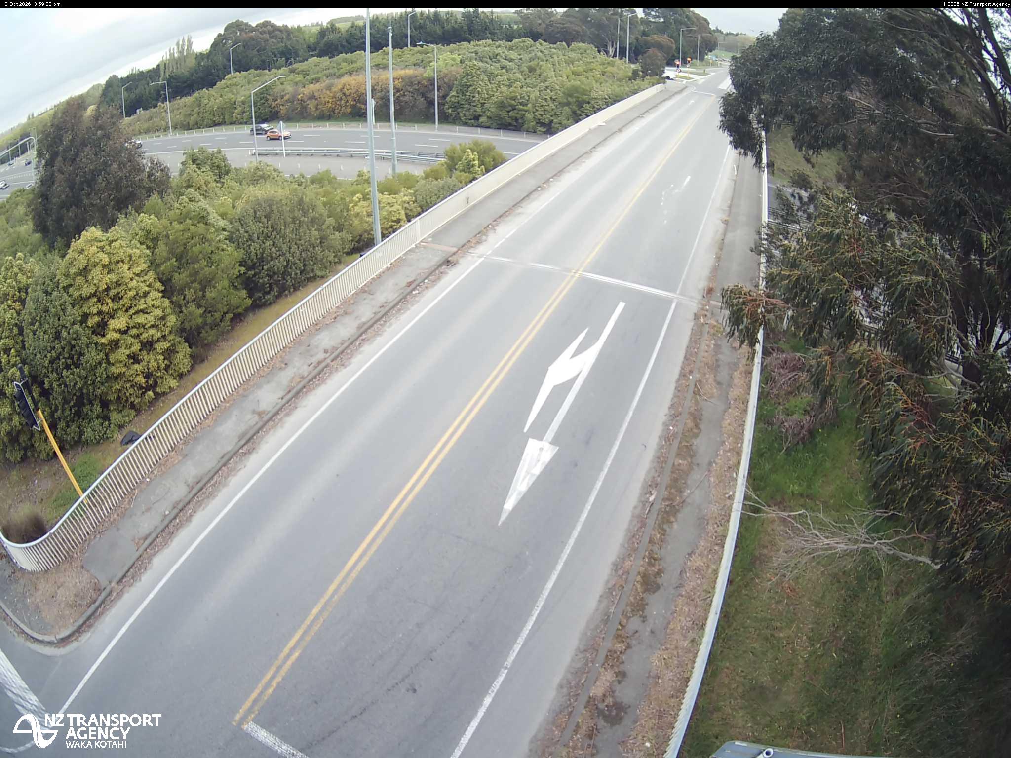 The road at SH1 Tram Rd West, live