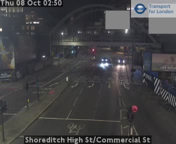 The road at Shoreditch High St/Commercial St, live