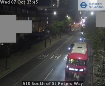The road at A10 South of St Peters Way, live