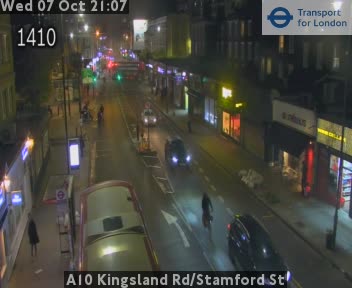 The road at A10 Kingsland Rd/Stamford St, live