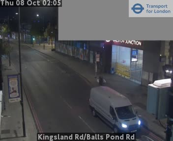 The road at Kingsland Rd/Balls Pond Rd, live