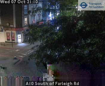 The road at A10 South of Farleigh Rd, live
