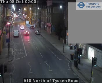 The road at A10 North of Tyssen Road, live