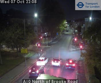 The road at A10 North of Brooke Road, live
