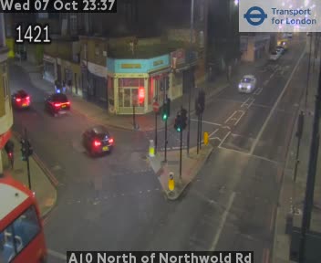 The road at A10 North of Northwold Rd, live
