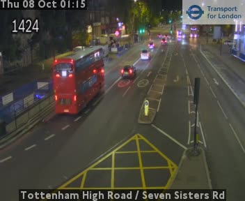 The road at Tottenham High Road / Seven Sisters Rd, live