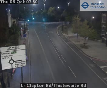 The road at Lr Clapton Rd/Thislewaite Rd, live
