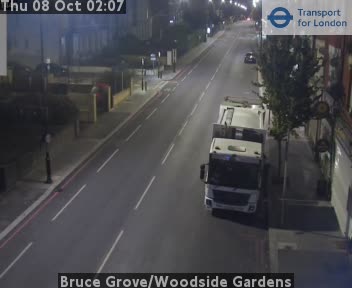 The road at Bruce Grove/Woodside Gardens, live