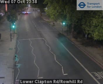 The road at Lower Clapton Rd/Rowhill Rd, live