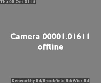 The road at Kenworthy Rd/Brookfield Rd/Wick Rd, live