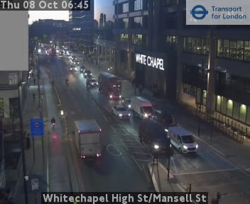 The road at Whitechapel High St/Mansell St, live