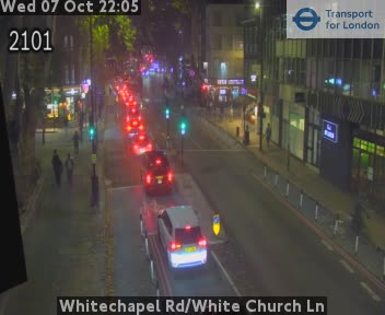 The road at Whitechapel Rd/White Church Ln, live