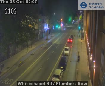 The road at Whitechapel Rd / Plumbers Row, live