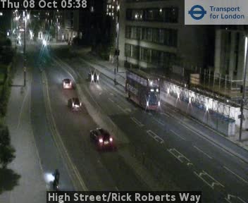 The road at High Street/Rick Roberts Way, live