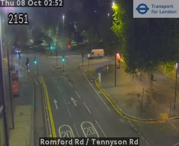 The road at Romford Rd / Tennyson Rd, live