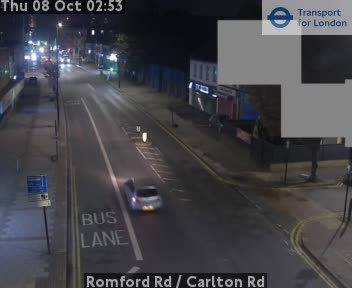 The road at Romford Rd / Carlton Rd, live