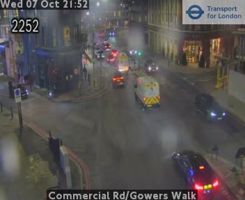 The road at Commercial Rd/Gowers Walk, live