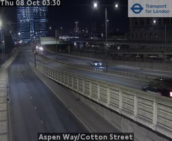 The road at Aspen Way/Cotton Street, live