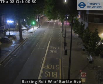 The road at Barking Rd / W of Bartle Ave, live