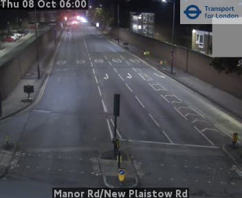 The road at Manor Rd/New Plaistow Rd, live