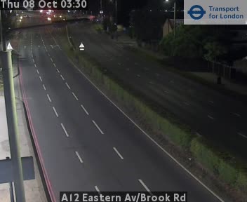 The road at A12 Eastern Av/Brook Rd, live