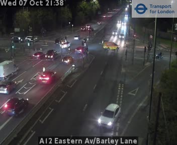 The road at A12 Eastern Av/Barley Lane, live