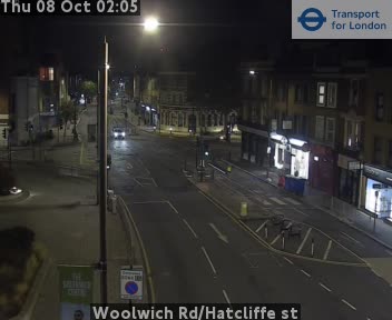 The road at Woolwich Rd/Hatcliffe st, live