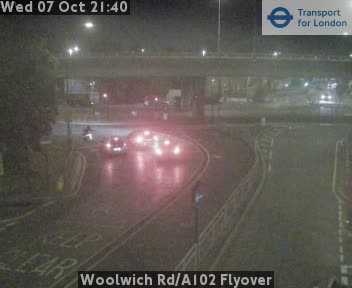 The road at Woolwich Rd/A102 Flyover, live