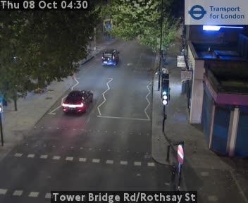 The road at Tower Bridge Rd/Rothsay St, live