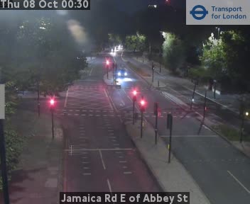 The road at Jamaica Rd E of Abbey St, live