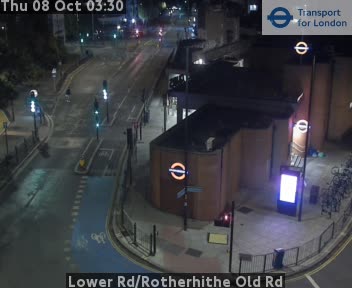 The road at Lower Rd/Rotherhithe Old Rd, live