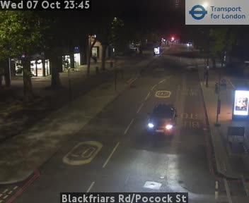 The road at Blackfriars Rd/Pocock St, live