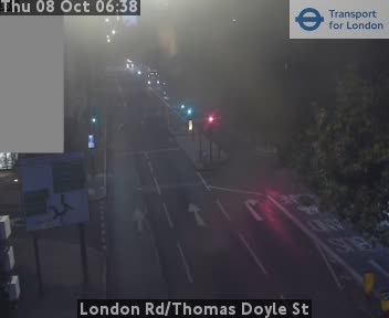 The road at London Rd/Thomas Doyle St, live