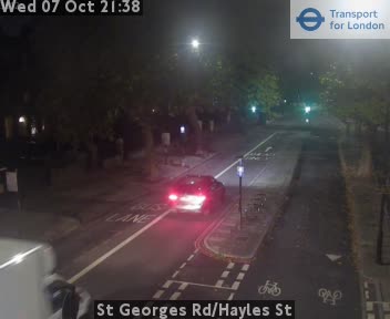 The road at St Georges Rd/Hayles St, live