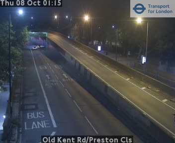 The road at Old Kent Rd/Preston Cls, live