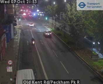 The road at Old Kent Rd/Peckham Pk R, live