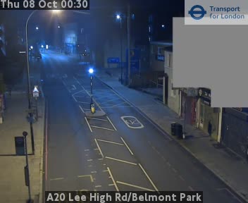 The road at A20 Lee High Rd/Belmont Park, live