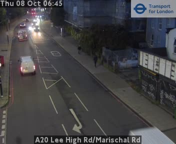 The road at A20 Lee High Rd/Marischal Rd, live