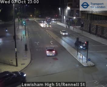 The road at Lewisham High St/Rennell St, live
