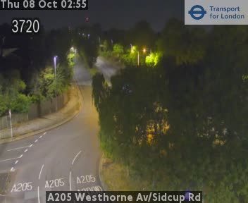 The road at A205 Westhorne Av/Sidcup Rd, live