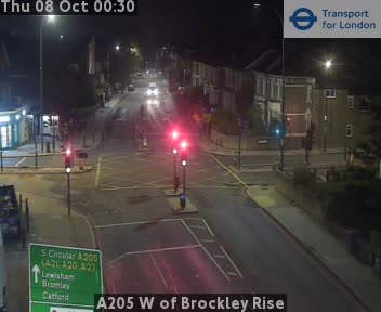 The road at A205 W of Brockley Rise, live