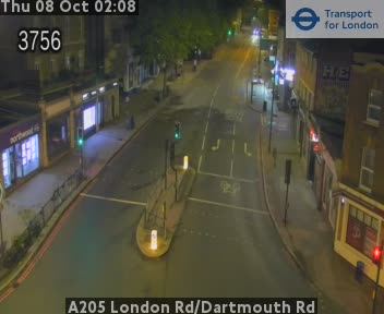 The road at A205 London Rd/Dartmouth Rd, live